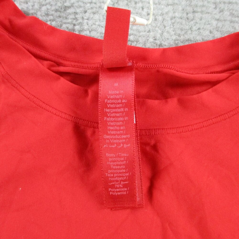 SKIMS Fits Everybody Long Sleeve T Shirt Womens Medium Cherry Red Stretch NWT - Picture 5 of 9